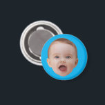 Custom Photo , Custom Photo Face Blue Magnet<br><div class="desc">Custom Baby Face Blue</div>