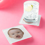 Custom Photo, Custom Photo Face Glass Coaster<br><div class="desc">Custom Baby Face</div>