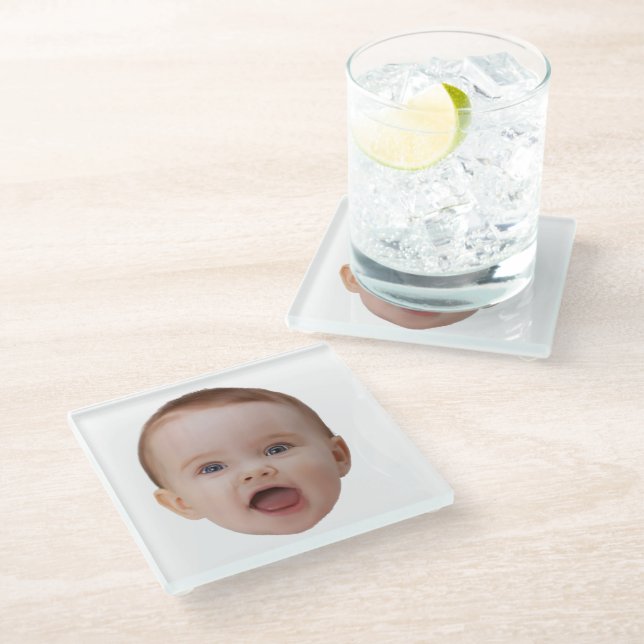 Custom Photo, Custom Photo Face Glass Coaster (Angled)