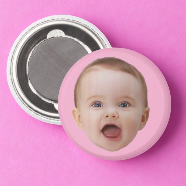 Custom Photo , Custom Photo Face Pink Magnet (Creator Uploaded)