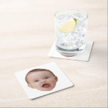 Custom Photo, Custom Photo Face Square Paper Coaster<br><div class="desc">Custom Baby Face</div>