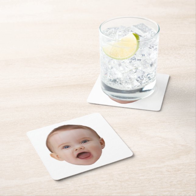 Custom Photo, Custom Photo Face Square Paper Coaster (Insitu)