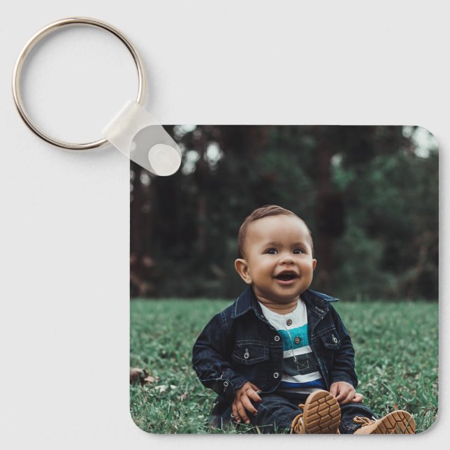 Custom Photo Cute Kids Two sided Create Your Own Key Ring (Front)