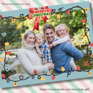 Custom photo Cute traditional Christmas image Holiday Postcard