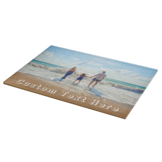 Custom Photo Cutting Board Your Photos and Text (Corner)
