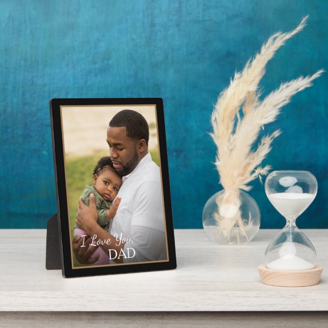 Custom Photo Dad Baby Love Personalise Plaque (Side)