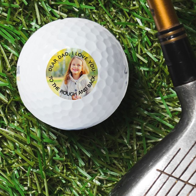 Custom Photo Dad I Love You to the Rough and Back Golf Balls (Creator Uploaded)