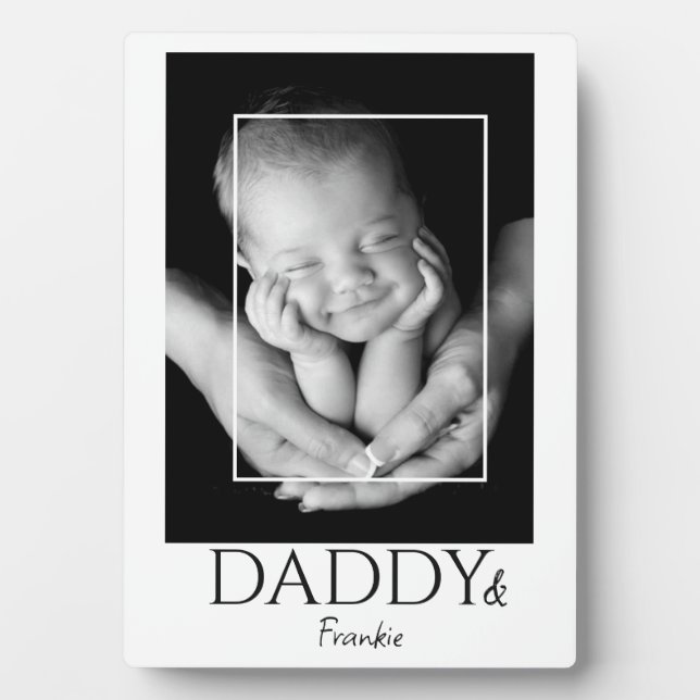 Custom Photo Daddy & Kid Name Father's Day Gift  Plaque (Front)