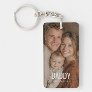 Custom Photo "DADDY'' Modern Key Ring