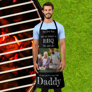 Custom photo daddy quote script fathers day gift apron