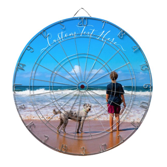 Custom Photo Dart Board with Text Personalised (Front)