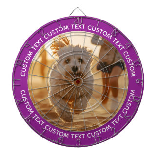Custom Photo Dartboard & Text - PURPLE Surround