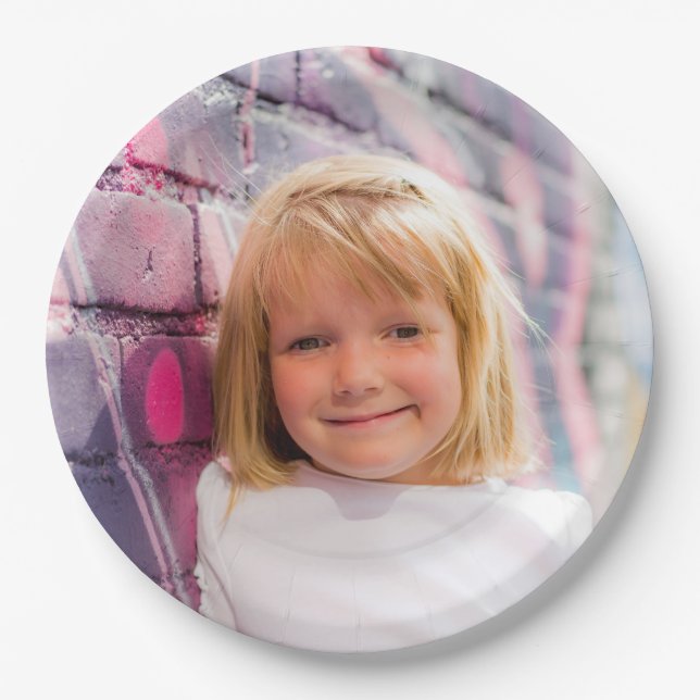 Custom Photo Design Your Own Personalized Picture Paper Plate (Front)