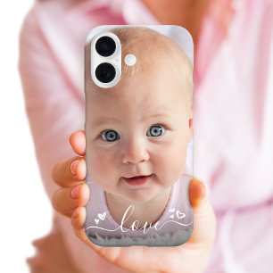 Custom Photo DIY Personalised Modern Love Script iPhone 16 Case