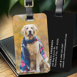 Custom Photo Dog Lover Pet Personalised  Luggage Tag
