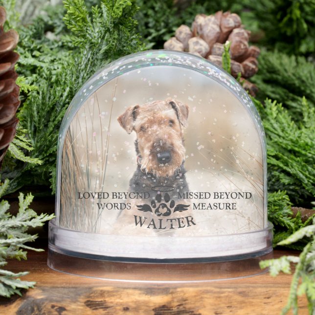 Custom Photo Dog Memorial Loved Beyond Words Snowglobe (Custom Photo Dog Memorial Loved Beyond Words Snow Globes
)