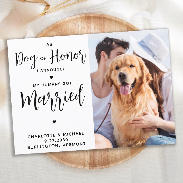 Custom Photo Dog of Honour Dog Wedding Announcemen Save The Date (Creator Uploaded)