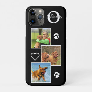 Custom Photo Dog Pet Cat Monogram Initial Black Case-Mate iPhone Case