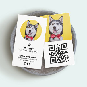 Custom Photo Dog, Pet Influencer  Business Card