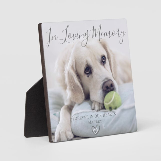 Custom Photo Dog Pet Memorial Plaque (Front)