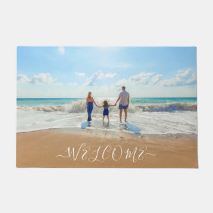 Custom Photo Doormat Your Own Design Welcome Text