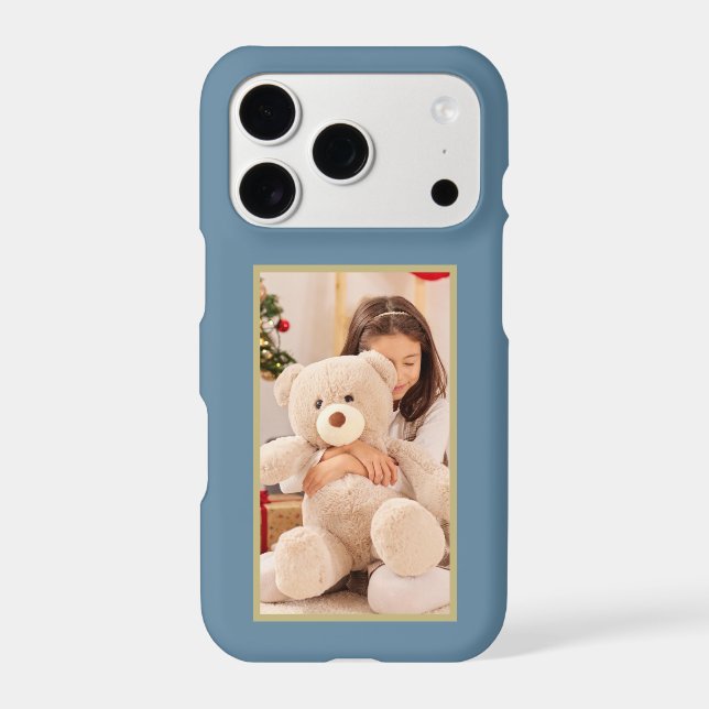 Custom Photo Dusty Blue iPhone Case- Mate (Back)