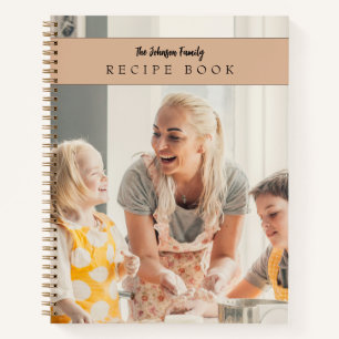 Custom Photo Dusty Peach Family Recipe Book