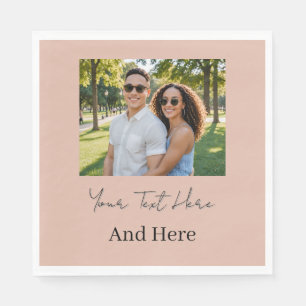 Custom Photo dusty pink Engagement Party Napkins