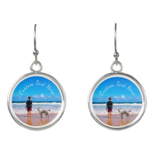 Custom Photo Earrings with Your Photos and Text