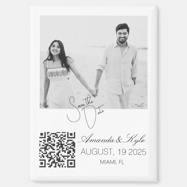 Custom Photo editable Wedding Save the Date magnet (Front)
