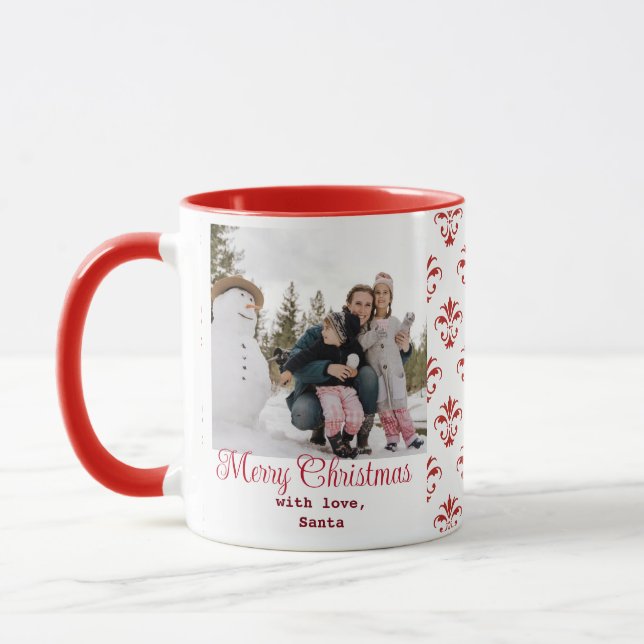 Custom photo, elegant Christmas  Mug (Left)