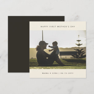 Custom Photo Elegant First Mother's Day Modern Card