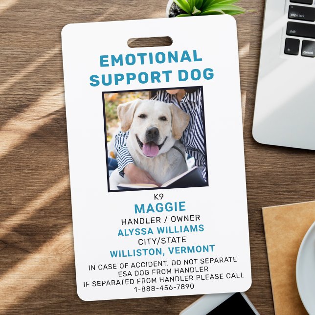 Custom Photo Emotional Support Dog ID Badge (Creator Uploaded)