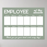 Custom photo employee of the month Sage Green