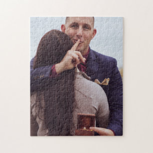 Custom photo engagement jigsaw puzzle