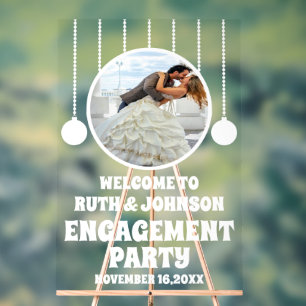 Custom Photo Engagement Party Welcome Acrylic Sign