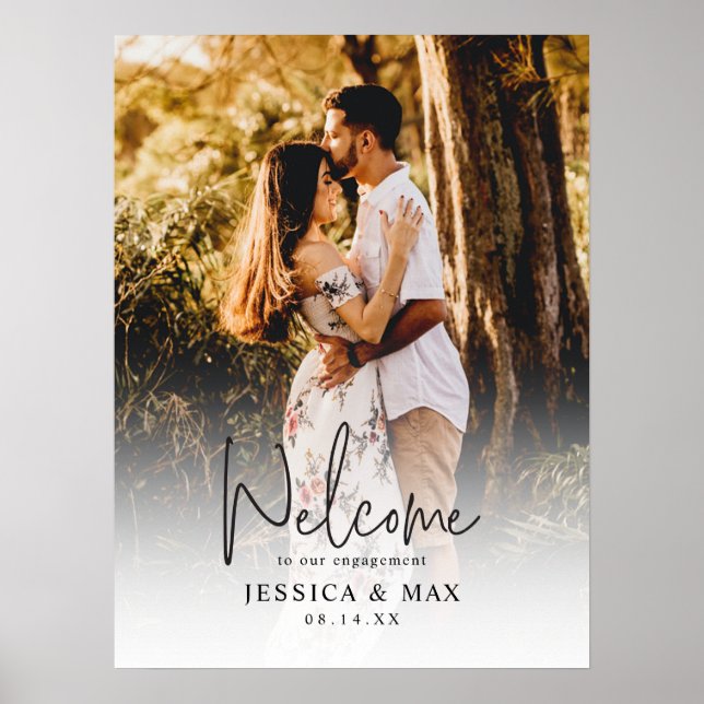 Custom Photo Engagement Welcome Sign &Digital File (Front)