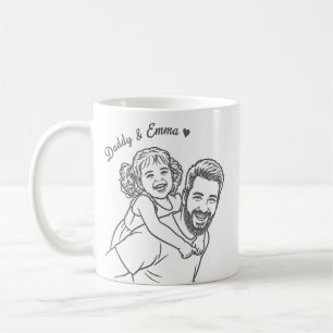 Custom Photo Engraved Mug, Personalised Family Por Coffee Mug