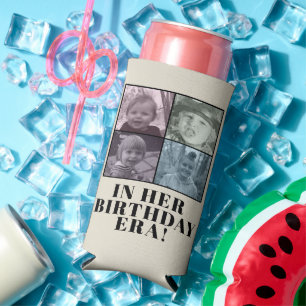 Custom Photo Eras Birthday Party Seltzer Can Cooler
