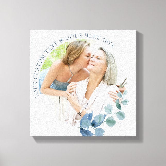 Custom Photo Eucalyptus Leaves Botanical Frame Canvas Print (Front)