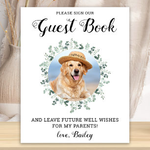 Custom Photo Eucalyptus Pet Wedding Guest Book Sig