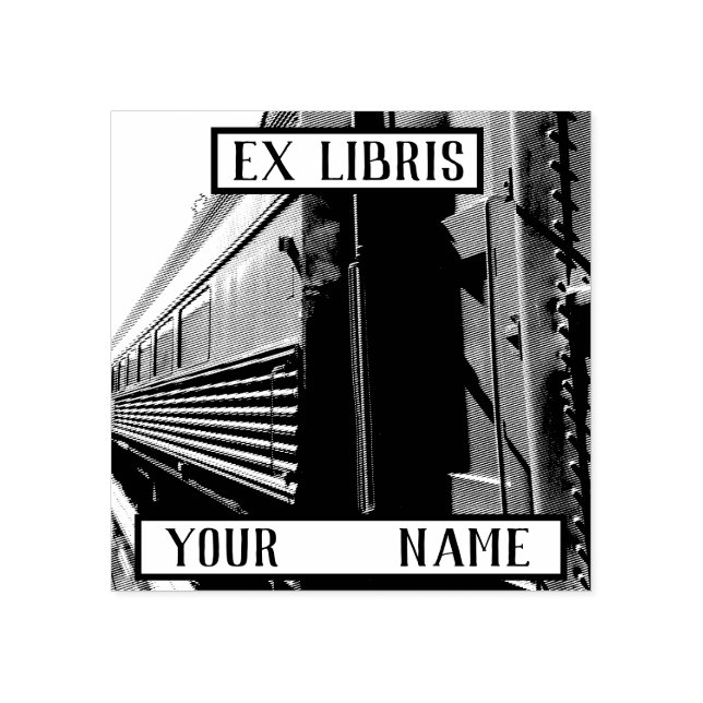 Custom Photo Ex Libris Bookplate Rubber Stamp (Imprint)