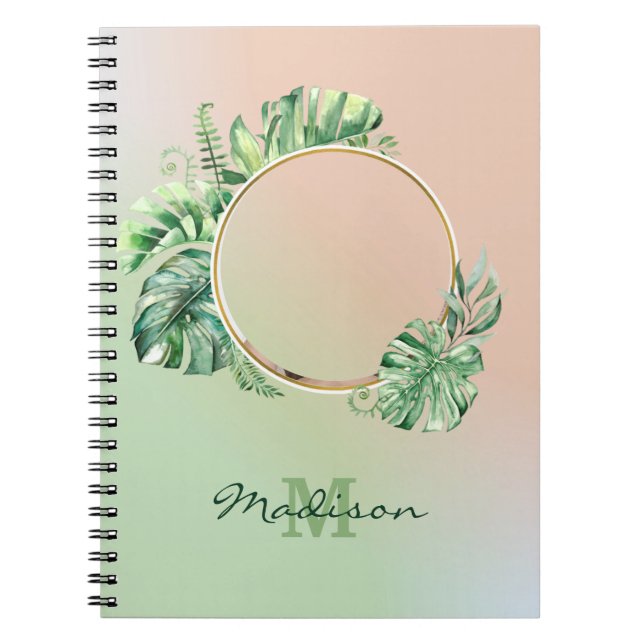 Custom Photo Exotic Leaves  Notebook (Front)