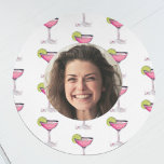 Custom Photo Face & Cocktail | Personalised Pink  Coaster<br><div class="desc">Add a fun and personalised touch to your drinks with this Custom Photo Face & Cocktail Personalised Pink Sandstone Coaster! 🍹💖 Featuring a unique design with your photo and a playful cocktail theme, this high-quality sandstone coaster is both stylish and functional. Perfect for bachelorette parties, bridal showers, wedding gifts, birthday...</div>