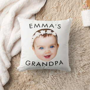 Custom Photo Face Mum Grandma Grandpa Birthday Cushion
