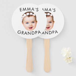 Custom Photo Face Mum Grandma Grandpa Birthday Hand Fan