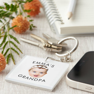 Custom Photo Face Mum Grandma Grandpa Birthday Key Ring