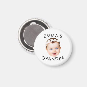 Custom Photo Face Mum Grandma Grandpa Birthday Magnet