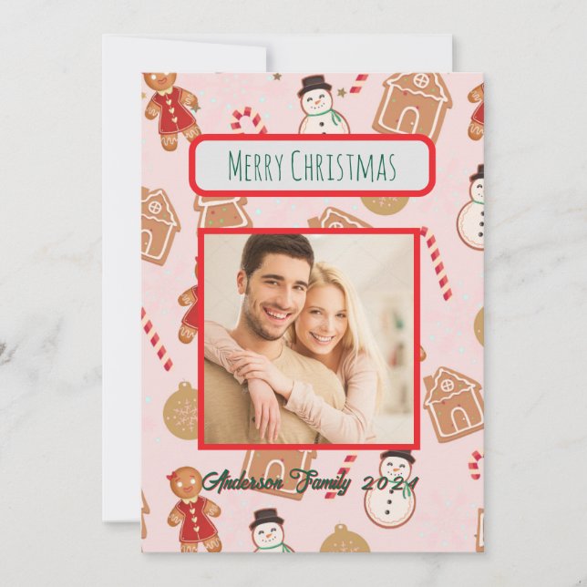 Custom Photo Family Christmas Card (Front)