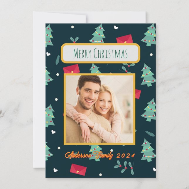 Custom Photo Family Christmas Card (Front)